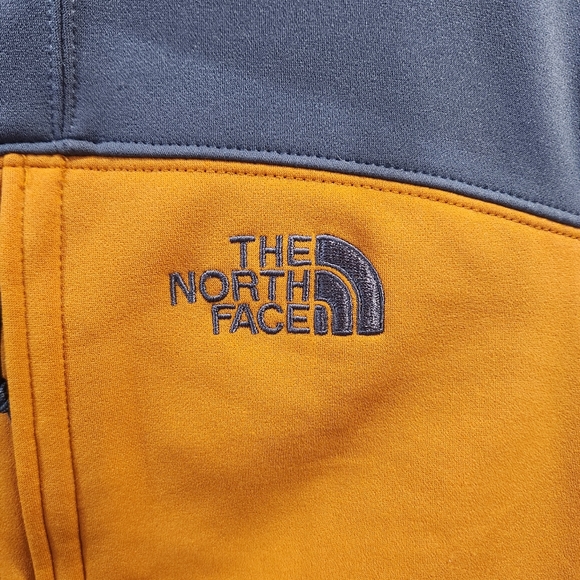 North Face Men's Grey&Yellow Fleece Zip-Up Jacket- Size Medium - Picture 3 of 11